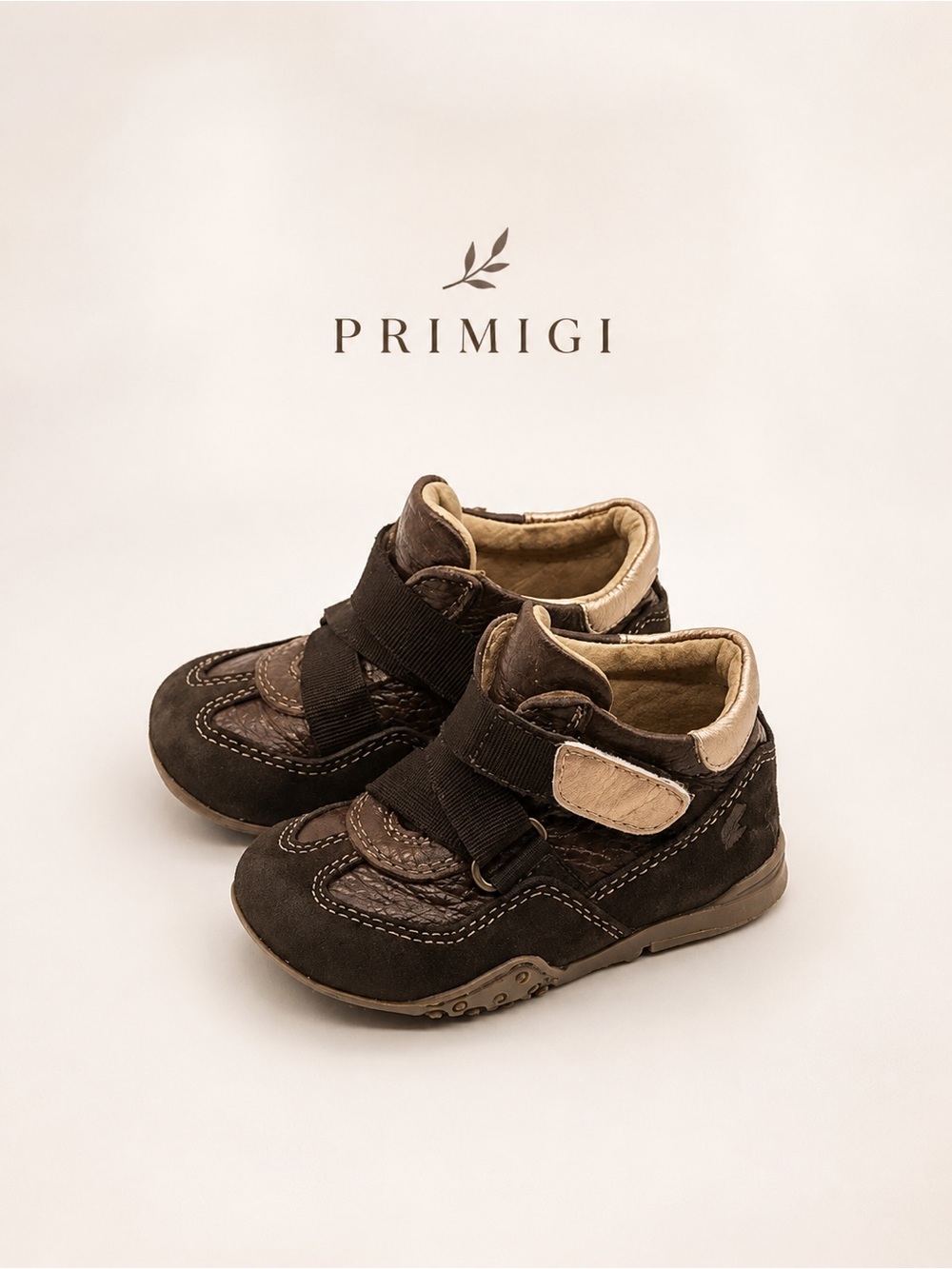 Primigi Leather Sky Effect System Brown Ankle Booties